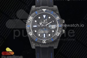 (NEW) VSF 롤렉스 서브마리너 DIW카본 블랙/블루다이얼 블랙나일론스트랩  Submariner DIW Carbon VSF 1:1 Best Edition Black/Blue Dial on Black Nylon Strap VS3135