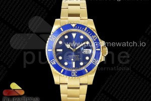 (NEW) VSF 롤렉스 서브마리너 옐로우골드 청금통 블루다이얼 스틸브레이슬릿  Submariner 116618 LB Blue Ceramic YG Plated 904L Steel VSF 1:1 Best Edition VS3135