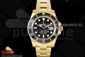 (NEW) VSF 롤렉스 서브마리너 옐로우골드 흑금통 블랙다이얼 스틸브레이슬릿  Submariner 116618 LN Black Ceramic YG Plated 904L Steel VSF 1:1 Best Edition VS3135