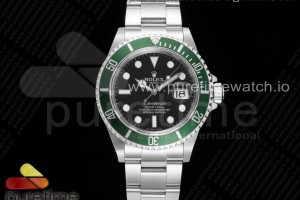 ARF 롤렉스 구형 서브마리너 그린 블랙다이얼 스틸브레이슬릿 Submariner 16610 LV Green No Rehaut Engraving 904L Steel ARF1:1 Best Edition on SS Bracelet SH3135