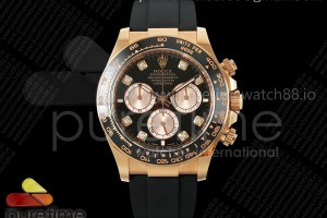 CLEANF 클린공장 롤렉스 2023데이토나 로즈골드 블랙8P다이얼 오이스터플렉스러버스트랩 Daytona 126515 Clean 1:1 Best Edition Black/RG Diamonds Dial on Oysterflex Strap SH4131