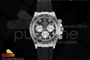 APSF 롤렉스 2023데이토나 텅스텐(Cu-W) 블랙8P다이얼 블랙러버스트랩  Daytona 126519 APSF 1:1 Best Edition Black/Silver Diamonds Dial on Oysterflex Rubber Strap SH4131 (Gain Weight)