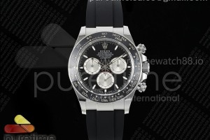 APSF 롤렉스 2023데이토나 텅스텐(Cu-W) 블랙다이얼 블랙러버스트랩  Daytona 126519 APSF 1:1 Best Edition Black/Silver Stick Dial on Oysterflex Rubber Strap SH4131 (Gain Weight)