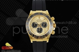 APSF 롤렉스 2023데이토나 텅스텐(Cu-W) 옐로우골드 골드다이얼 블랙러버스트랩   Daytona 126518 APSF 1:1 Best Edition YG/Black Dial on Oysterflex Rubber Strap SH4131 (Gain Weight)