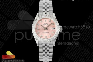 GMF 롤렉스 데이저스트 레이디 28미리 다이아베젤 핑크다이얼 프레지던트브레이슬릿  DateJust 28 SS JDF 1:1 Best Edition Pink Dial Diamonds Bezel on SS President Bracelet A2671