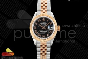 GMF 롤렉스 데이저스트 레이디 28미리 로즈골드콤비 블랙로만다이얼 프레지던트브레이슬릿 DateJust 28 SS/RG JDF 1:1 Best Edition Black Roman Dial on SS/RG President Bracelet A2671