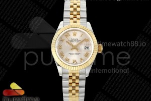 GMF 롤렉스 데이저스트 레이디 28미리 옐로우골드콤비 실버로만다이얼 프레지던트브레이슬릿 DateJust 28 SS/YG JDF 1:1 Best Edition Silver Roman Dial on SS/YG President Bracelet A2671