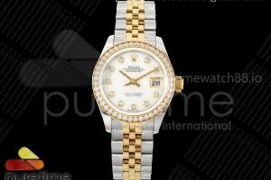 GMF 롤렉스 데이저스트 레이디 28미리 옐로우골드콤비 다이아베젤 자개텐포인트다이얼 프레지던트브레이슬릿 DateJust 28 SS/YG JDF 1:1 Best Edition White MOP Dial Diamonds Bezel on SS/YG President Bracelet A2671