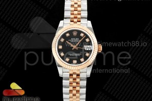 GMF 롤렉스 데이저스트 레이디 31미리 로즈골드콤비 블랙텐포인트다이얼 쥬빌레브레이슬릿 DateJust 31 278271 SS/RG GMF 1:1 Best Edition 904L Steel Black Diamonds Dial on Jubilee Bracelet A2824