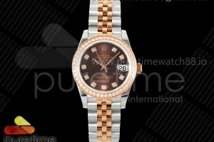 GMF 롤렉스 데이저스트 레이디 31미리 로즈골드콤비 다이아베젤 브라운텐포인트다이얼 쥬빌레브레이슬릿 DateJust 31 278381rbr SS/RG GMF 1:1 Best Edition 904L Steel Brown Diamonds Dial on Jubilee Bracelet A2824