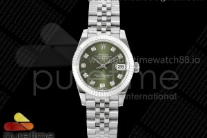 GMF 롤렉스 데이저스트 레이디 31미리 그린텐포인트다이얼 쥬빌레브레이슬릿 DateJust 31 278274 SS GMF 1:1 Best Edition 904L Steel Green Diamonds Dial on Jubilee Bracelet A2824