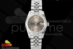 GMF 롤렉스 데이저스트 레이디 31미리 다이아베젤 그레이로만다이얼 쥬빌레브레이슬릿 DateJust 31 278344rbr SS GMF 1:1 Best Edition 904L Steel Gray Roman Dial on Jubilee Bracelet A2824