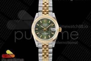 GMF 롤렉스 데이저스트 레이디 31미리 옐로우골드콤비 그린다이얼 쥬빌레브레이슬릿  DateJust 31 278273 SS/YG GMF 1:1 Best Edition 904L Steel Green Stick Dial on Jubilee Bracelet A2824