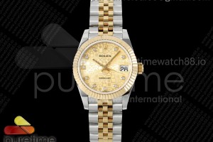 GMF 롤렉스 데이저스트 레이디 31미리 옐로우골드콤비 골드컴퓨터텐포인트다이얼 쥬빌레브레이슬릿 DateJust 31 278273 SS/YG GMF 1:1 Best Edition 904L Steel YG Textured Diamonds Dial on Jubilee Bracelet A2824