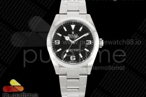 CLEANF 클린공장 롤렉스 익스플로러1 40미리 블랙다이얼 스틸브레이슬릿 Explorer I 224270 40mm Clean 1:1 Best Edition Black Dial on SS Bracelet VR3230