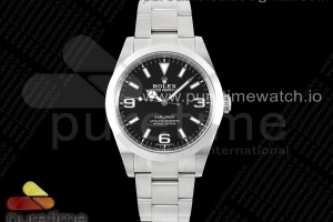 CLEANF 클린공장 롤렉스 익스플로러 39미리 블랙다이얼 스틸브레이슬릿 Explorer I 214270 39mm Clean 1:1 Best Edition Black Dial on SS Bracelet VR3132