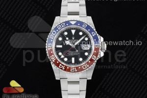 C+F 롤렉스 지엠티마스터 블루/레드 인서트 블랙다이얼 스틸브레이슬릿 펩시 GMT Master II 126710 BLRO Pepsi 904L SS C+F 1:1 Best Edition Black Dial on Oyster Bracelet VR3285 CHS