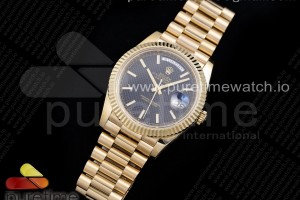 GMF 롤렉스 데이데이트40 옐로우골드 블랙텍스쳐다이얼 스틸브레이슬릿 Day Date 40 YG 904L Steel GMF 1:1 Best Edition Black Textured Dial on YG Bracelet A2836