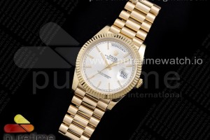 GMF 롤렉스 데이데이트40 옐로우골드 실버다이얼 스틸브레이슬릿 Day Date 40 YG 904L Steel GMF 1:1 Best Edition Silver Stick Dial on YG Bracelet A2836