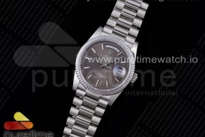 GMF 롤렉스 데이데이트36 그레이다이얼 스틸브레이슬릿 Day Date 36 128239 GMF 1:1 Best Edition 904L Steel Gray Dial Stick Markers on Bracelet A2836