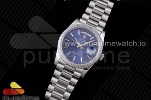 GMF 롤렉스 데이데이트36 블루다이얼 스틸브레이슬릿 Day Date 36 128239 GMF 1:1 Best Edition 904L Steel Blue Dial Stick Markers on Bracelet A2836