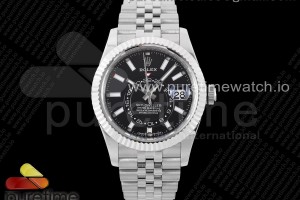 ZF 롤렉스 스카이드웰러 블랙다이얼 쥬빌레브레이슬릿 Sky-Dweller 326934 904L SS ZF 1:1 Best Edition Black Dial on SS Jubilee Bracelet A2824