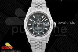 ZF 롤렉스 스카이드웰러 그린다이얼 쥬빌레브레이슬릿  Sky-Dweller 326934 904L SS ZF 1:1 Best Edition Green Dial on SS Jubilee Bracelet A2824