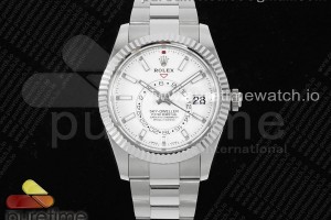 ZF 롤렉스 스카이드웰러 화이트다이얼 스틸브레이슬릿 Sky-Dweller 326934 904L SS ZF 1:1 Best Edition White Dial on SS Bracelet A2824