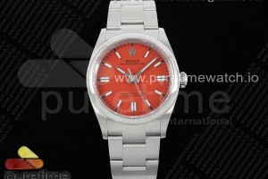 CLEANF 클린공장 롤렉스 오이스터 퍼페츄얼 36미리 레드다이얼 스틸브레이슬릿  Oyster Perpetual 126000 36mm Clean 1:1 Best Edition 904L Steel Red Dial VR3230