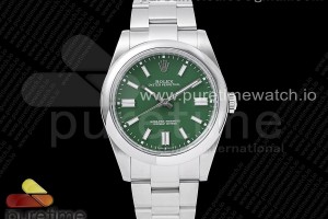 GMF 롤렉스 오이스터 퍼페츄얼 41미리 그린다이얼 스틸브레이슬릿 Oyster Perpetual 41mm 124300 GMF 1:1 Best Edition 904L Steel Green Dial on SS Bracelet SA3230