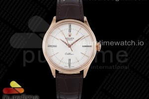 KZF 롤렉스 셀리니 로즈골드 화이트다이얼 로만인덱스 브라운가죽스트랩 Cellini RG KZF 1:1 Best Edition White Dial Roman Markers on Brown Leather Strap SA3132