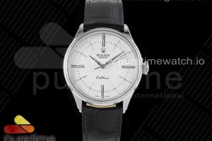 KZF 롤렉스 셀리니 화이트다이얼 로만인덱스 블랙가죽스트랩 Cellini SS KZF 1:1 Best Edition White Dial Roman Markers on Black Leather Strap