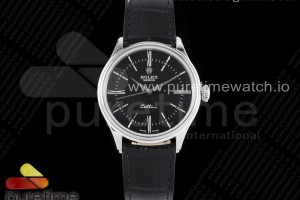 KZF 롤렉스 셀리니 블랙다이얼 블랙가죽스트랩 Cellini SS KZF 1:1 Best Edition Black Dial on Black Leather Strap SA3132