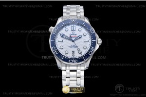 ZF 오메가 씨마스터 다이버300 도쿄2020 블루세라믹베젤 화이트다이얼 스틸브레이슬릿 Seamaster 300m Tokyo 2020 SS/SS White ZF Asia 8800