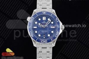 ZF 오메가 씨마스터 다이버300 블루다이얼 스틸브레이슬릿 Seamaster Diver 300M ZF 1:1 Best Edition Blue Ceramic Blue Dial on SS Bracelet A8800