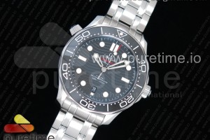 (NEW) VSF V2 오메가 씨마스터 다이버300 블랙다이얼 스틸브레이슬릿 2018 Seamaster Diver 300M VSF 1:1 Best Edition Black Ceramic Black Dial on SS Bracelet A8800 V2 (Black Balance Wheel)