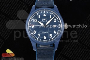 M+F IWC 마크18 328101 블루세라믹케이스 블루다이얼 블루나일론스트랩 Mark XVIII IW328101 Blue Ceramic M+F 1:1 Best Edition Blue Dial on Blue Nylon Strap A35111