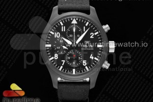 AZF IWC 파일럿 탑건 크로노 블랙세라믹 블랙다이얼 블랙나일론스트랩 TOP GUN Real Ceramic AZF Best Edition on Black Nylon Strap A7750