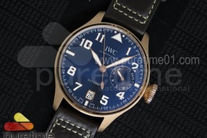 ZF IWC 빅파일럿 어린왕자에디션 로즈골드 블루다이얼 브라운가죽스트랩 Big Pilot Real PR IW500909 