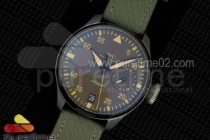 ZF IWC 빅파일럿 탑건 세라믹케이스 그린나일론스트랩 Big Pilot Real PR 46mm IW501902 Real Ceramic ZF Best Edition on Green Nylon Strap A51111