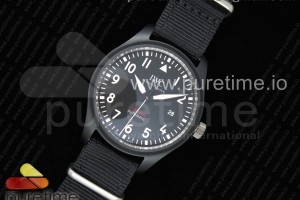 M+F IWC 탑건 세라믹케이스 블랙다이얼 블랙나일론스트랩 Top Gun IW326901 Ceramic M+F 1:1 Best Edition Black Dial on Black Nylon Strap A2892