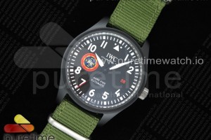 M+F IWC 탑건SFTI 세라믹케이스 블랙다이얼 그린나일론스트랩 Mark XVIII 'TOPGUN SFTI' Ceramic M+F Best Edition Black Dial on Green Nylon Strap A35111