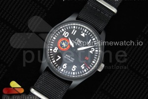 M+F IWC 탑건SFTI 세라믹케이스 블랙다이얼 블랙나일론스트랩 Mark XVIII 'TOPGUN SFTI' Ceramic M+F Best Edition Black Dial on Black Nylon Strap A35111