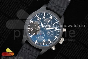 ZF IWC 2019 뉴탑건 리얼세라믹 블랙다이얼 블랙나일론스트랩 2019 New TOP GUN IW389101 Real Ceramic ZF 1:1 Best Edition on Black Nylon Strap A7750