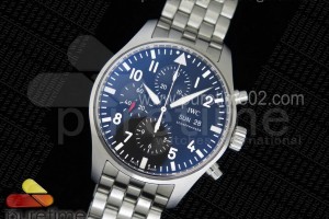 ZF V2 IWC 파일럿 크로노 블랙다이얼 스틸브레이슬릿 Pilot Chrono 2016 IW377710 ZF 1:1 Best Edition Black Dial on SS Bracelet A7750 V2