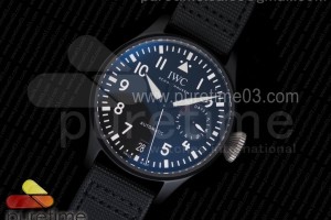 ZF IWC 빅파일럿 리얼세라믹 블랙다이얼 블랙카프스킨스트랩 Big Pilot Real PR IW502001 Real Ceramic ZF 1:1 Best Edition on Black Calfskin Strap A51111