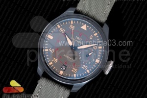 ZF V2 IWC 빅파일럿 리얼세라믹 블랙다이얼 그린나일론스트랩 Big Pilot Real PR 48mm IW501902 Real Ceramic ZF 1:1 Best Edition on Green Nylon Strap A51111 V2