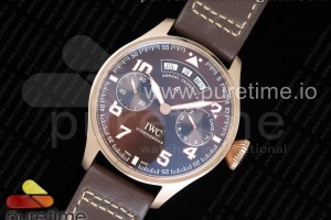 YLF IWC 빅파일럿 애뉴얼캘린더 브라운다이얼 로즈골드 브라운가죽스트랩 Big Pilot Real Annual Calendar Real PR RG IW502706 YLF 1:1 Best Edition Brown Dial on Brown Leather Strap A52850