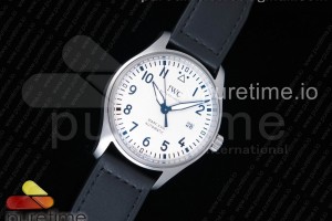 MKF V2 IWC 마크18 화이트다이얼 블랙가죽스트랩 Mark XVIII IW327002 MKS 1:1 Best Edition White Dial on Black Leather Strap MIYOTA 9015 V2
