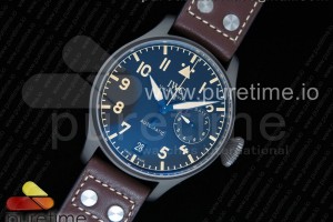ZF IWC 빅파일럿 티타늄 블랙다이얼 브라운가죽스트랩 Big Pilot IW501004 Titanium ZF 1:1 Best Edition Black Dial on Brown Leather Strap A52110
